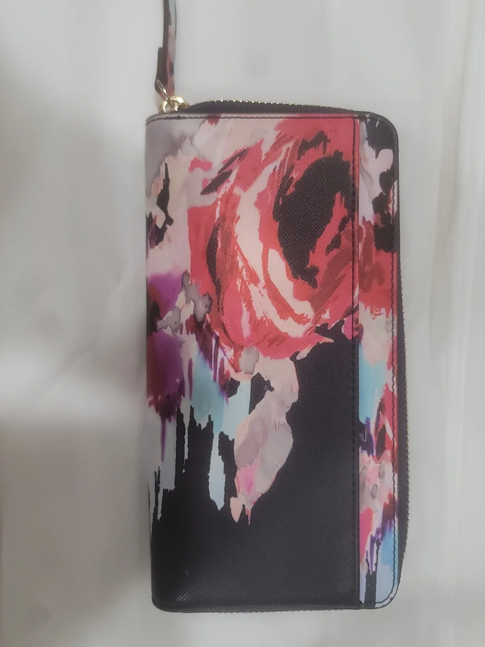 kate spade Multicolor Floral Zip Cosmetic Pouch - Red, Pink, Blue, Purple, Black
